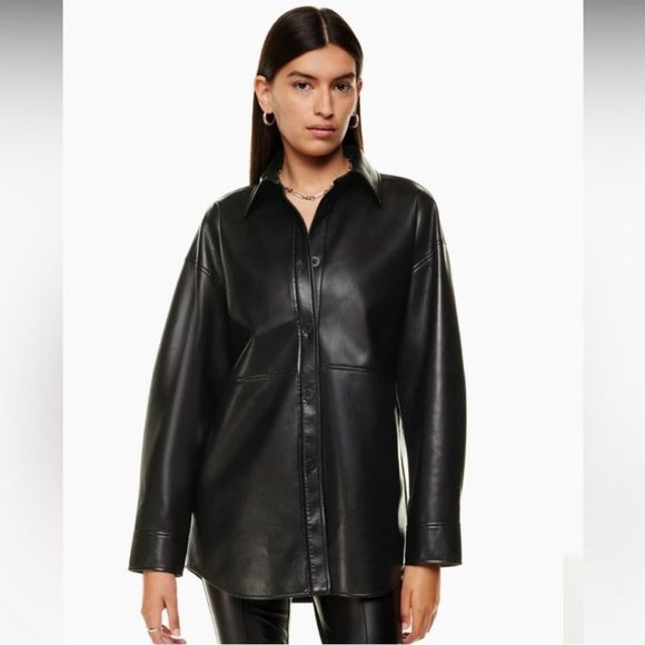 Babaton Jackets & Blazers - BABATON Pelli Shirt Jacket Black